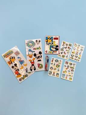 Vintage Disney Mickey & Friends Stationery Set with Stickers, Notebook, and Pens